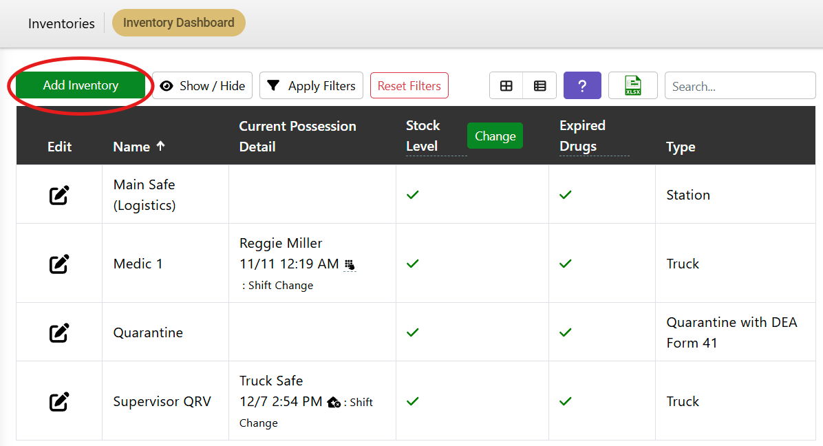 Already Inventory Creating & Editing Inventories