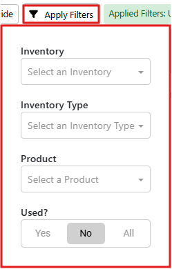 CV report filters
