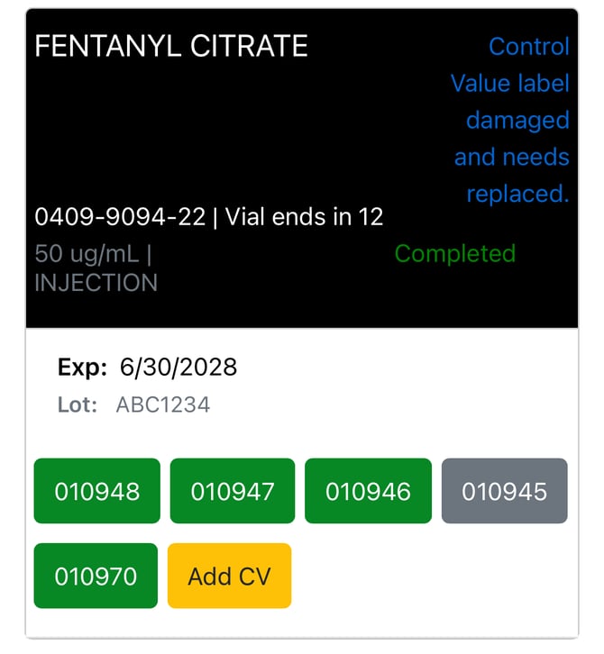 Completed Reconcile Control Value