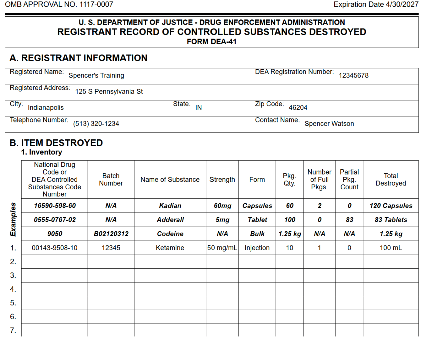 How to Complete a DEA Form 41 (Registrant of Controlled Substances ...