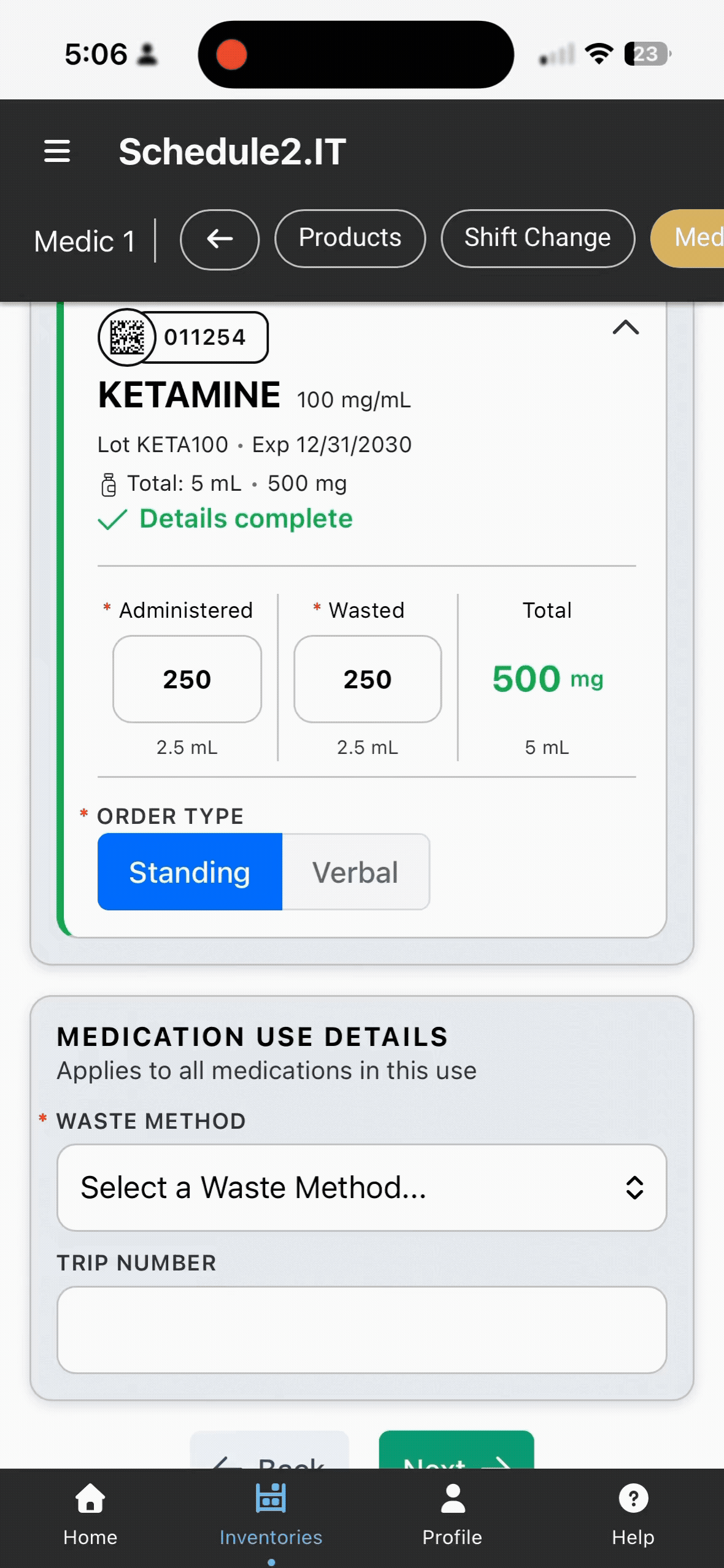 Med Use Documentation Requirements