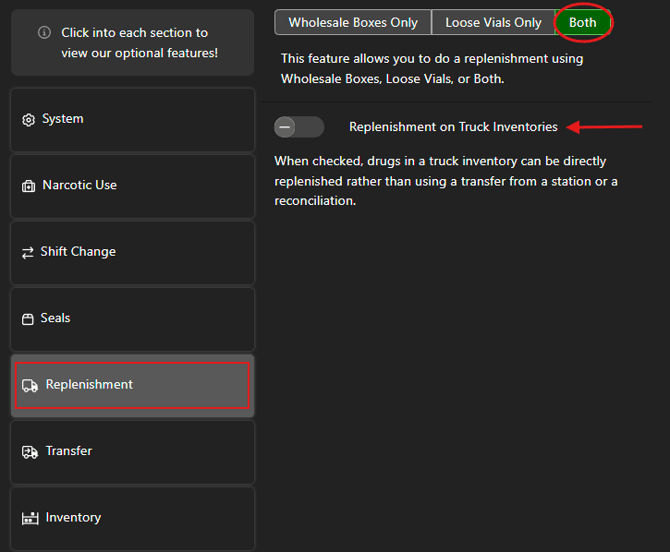 NY Setup - Features - Replenishment