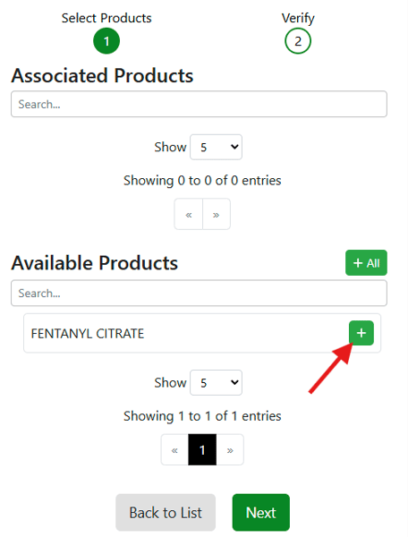Select products to return