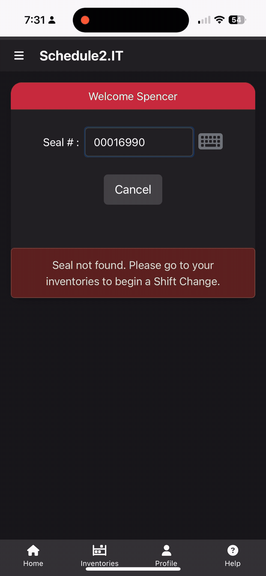 Shift Change Broken Seal non-Possession