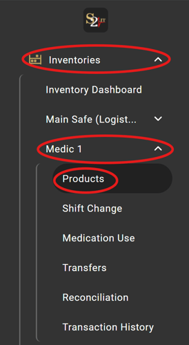inventory products navigation
