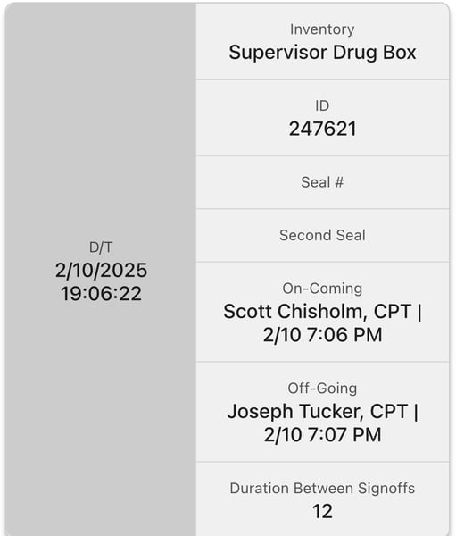 shift change report mobile view